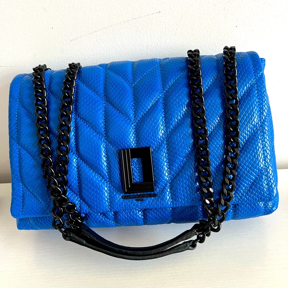 Karl Lagerfeld  limited edition Lafayette Gorgeous 3way Bag gorgeous blue color